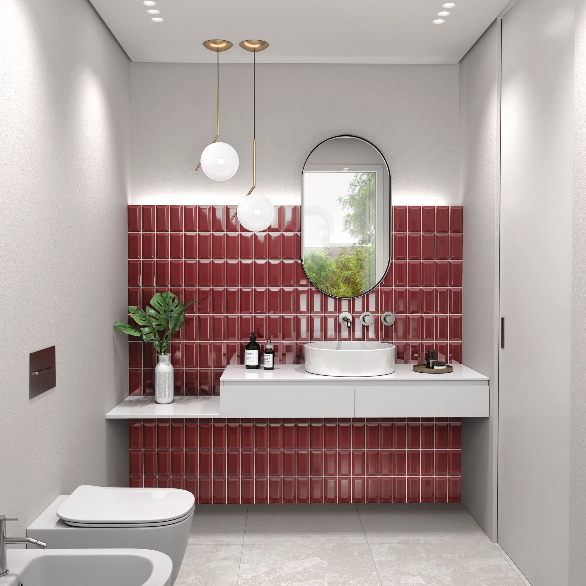 Aleluia Frame-Bordeaux-Aurea-Light-Grey-WC-amb-BIS1008-P6212R